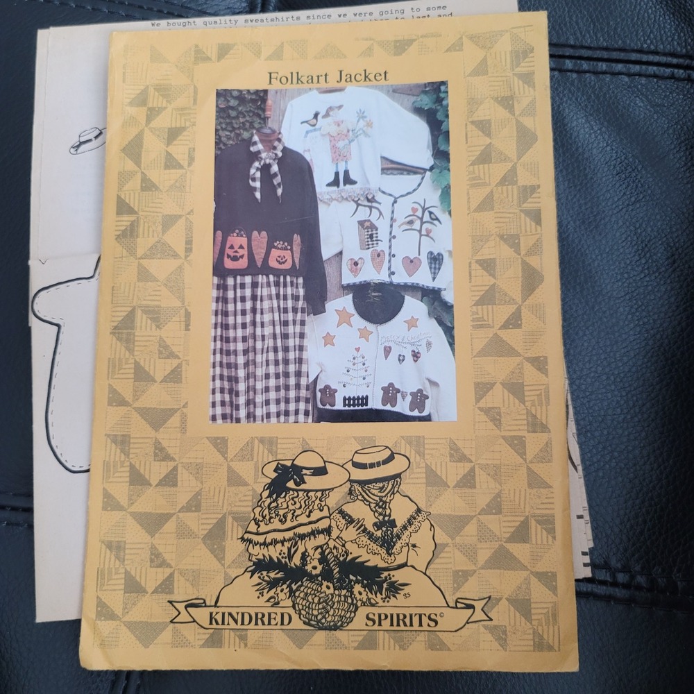 Kindred Spirits Folkart Jacket Sewing Pattern Uncut Applique Alice Strebel DIY